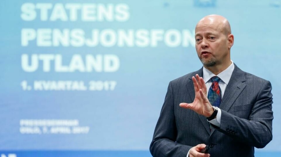 Leder Yngve Slyngstad i oljefondet, Statens pensjonsfond Utland, sier veksten i fondets markedsverdi har vært utrolig. Foto: Terje Pedersen / NTB scanpix
