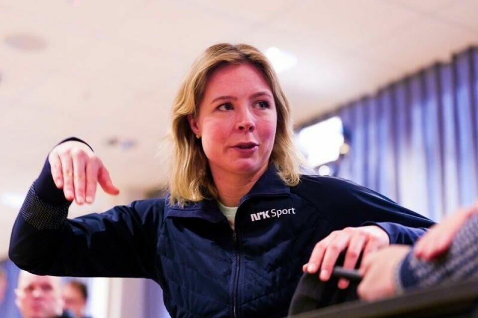 Maren Lundby i forbindelse med første hoppøvelse i VM Trondheim 2025.