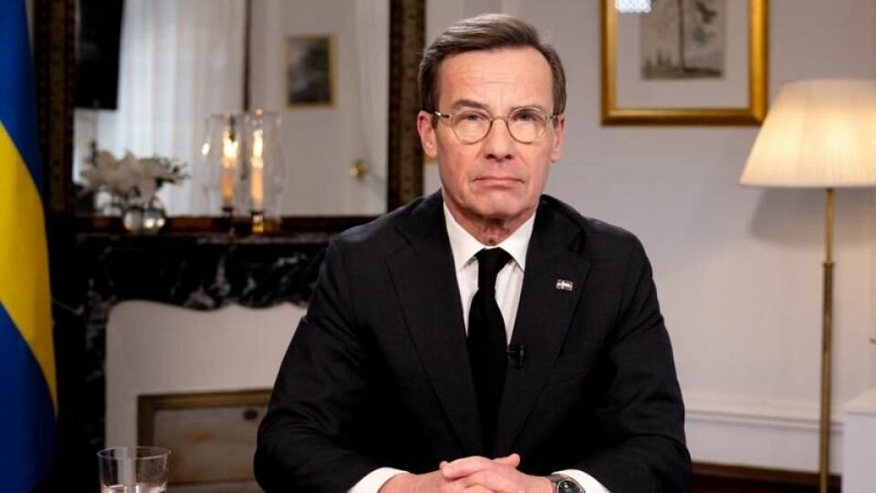 Sveriges statsminister Ulf Kristersson talte søndag til nasjonen etter masseskytingen på Campus Risbergska i Örebro tirsdag.