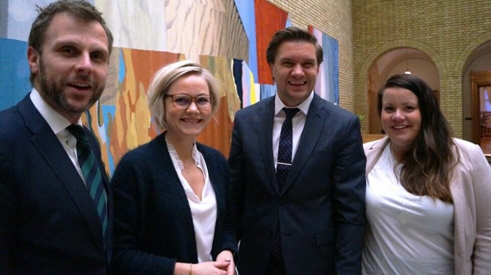 Fire blad Arbeiderpartiet: Torgeir Micaelsen, Ingvild Kjerkol, Christian Tynning Bjørnø og Stine Renate Håheim.