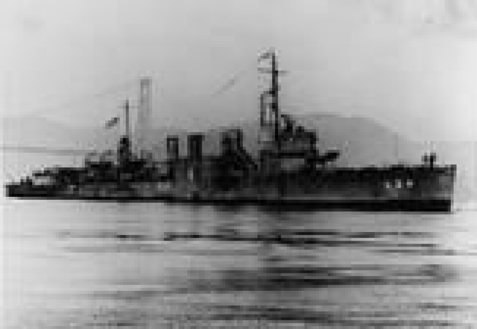 Destroyeren USS Stewart (DD-224) ble senket utenfor kysten av California etter 2. verdenskrig. (Foto: US Navy) Destroyeren USS Stewart (DD-224) ble senket utenfor kysten av California etter 2. verdenskrig. (Foto: US Navy)