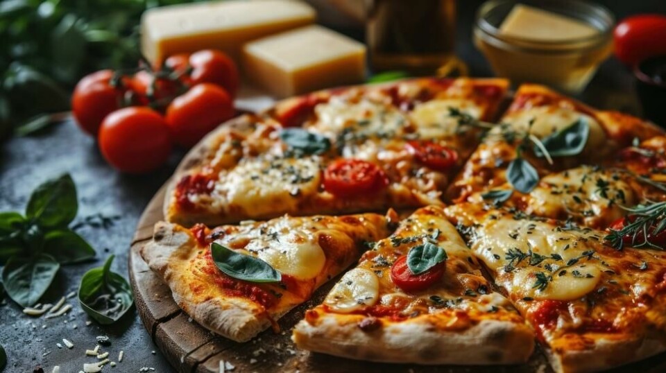 Pizza med fire oster er et godt og smakfullt eksempel på italiens mat.