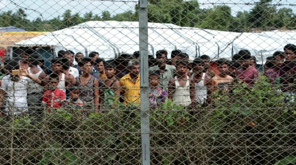 Rohingyaer ved grensen mellom Myanmar og Bangladesh.