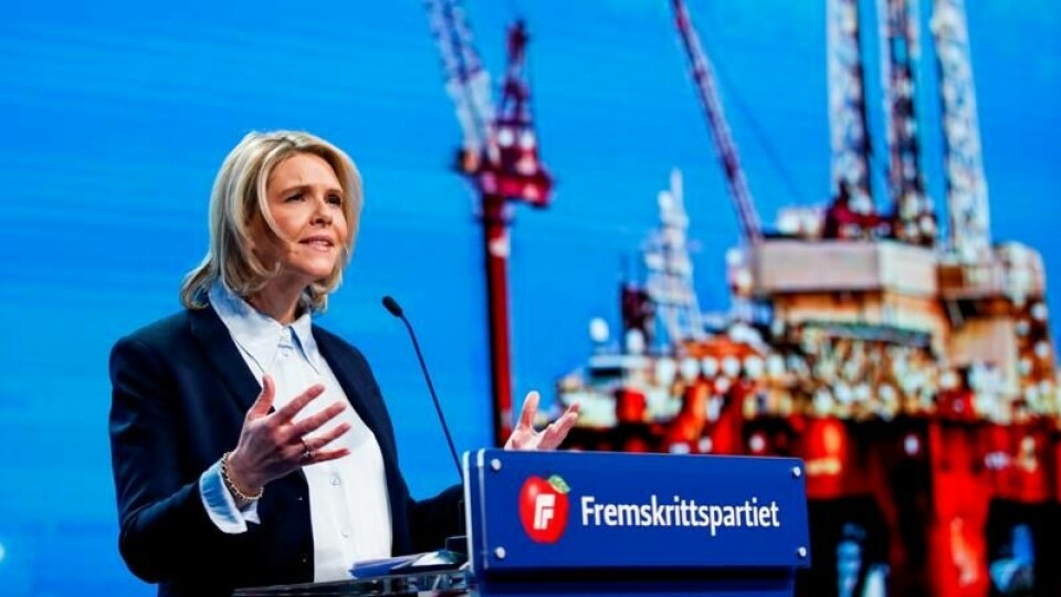 Sylvi Listhaug og Frp ønsker at Norge skal fortsette å være en oljenasjon. Partiet vil blant annet utlyse 26. konsesjonsrunde og leting i nye felter. Sylvi Listhaug og Frp ønsker at Norge skal fortsette å være en oljenasjon. Partiet vil blant annet utlyse 26. konsesjonsrunde og leting i nye felter. Foto: Javad Parsa / NTB