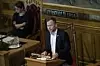 Oslo 20191105. Audun Lysbakken (SV) i Stortinget på talerstolen i forbindelse med redegjørelsen av trygdeskandalen som har sendt uskyldige i fengsel. Foto: Stian Lysberg Solum / NTB scanpix Foto: Stian Lysberg Solum / NTB scanpix