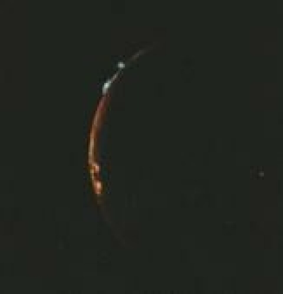 Vulkanutbrudd på Jupiters måne Io. Foto: Nasa. Vulkanutbrudd på Jupiters måne Io. Foto: Nasa.