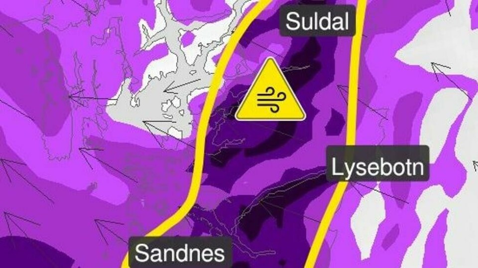 Vinden vil avta tirsdag ettermiddag.