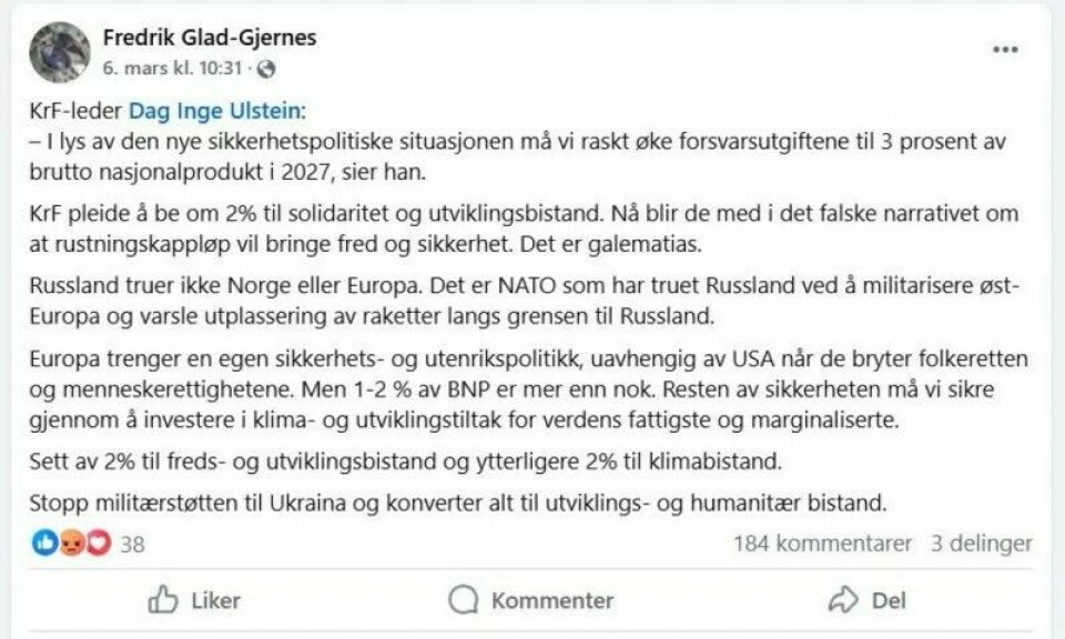 Går av som bistandssjef, gjentar omstridte Ukraina-uttalelser