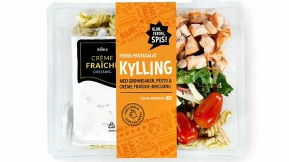 Bama tilbakekaller pastasalat med kylling etter funn av er funn av listeria. Foto: Ørn E. Borgen / NTB