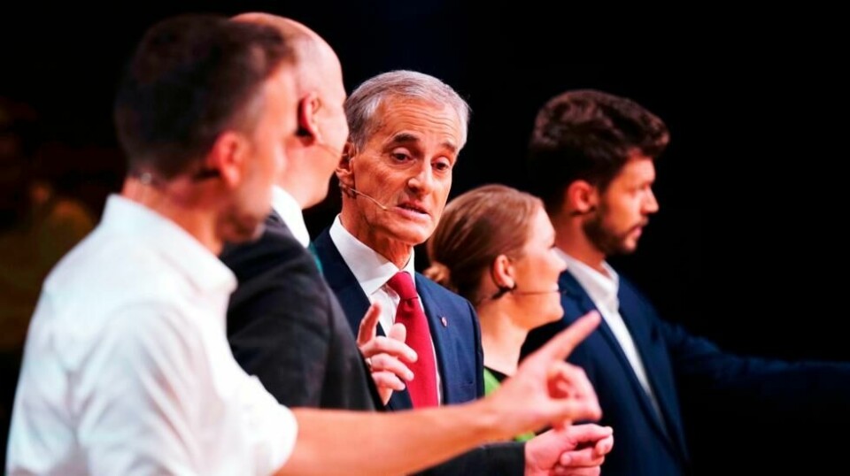 Arbeiderpartiet-leder Jonas Gahr Støre (Ap) under partilederdebatten p NRK fredag kveld.