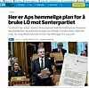 AP BRUKER LO: Her partileder Jonas Gahr Støre i Stortinget på DNs forside - med forhenværende ordfører i Nesodden, Nina Sandberg, til venstre. Hun regjerte lokalt sammen med Høyre