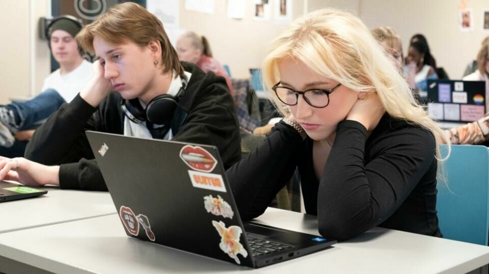 Norge bruker mer digitale verktøy i skolen enn de fleste land i verden. Likevel har 40 prosent av elevene har lav digital kompetanse. Foto: Gorm Kallestad / NTB