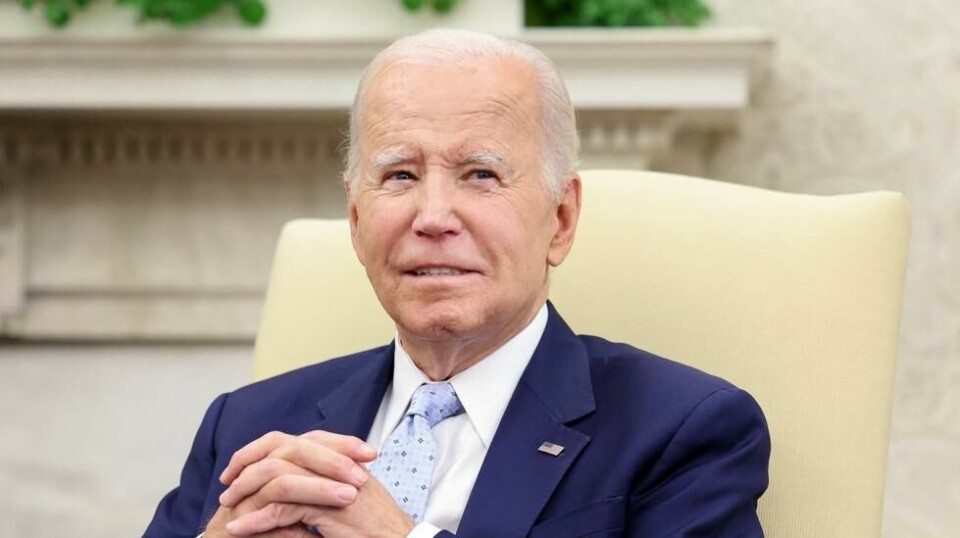 President Joe Biden holder en tale under et møte om Ukraina i Det ovale kontor den 5. oktober 2023.