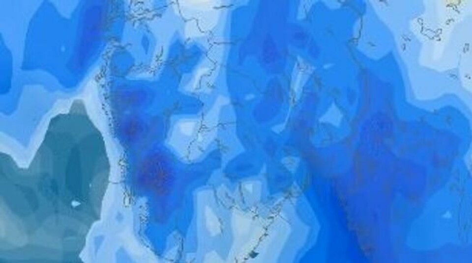 Lokalt kan det komme 60–100 millimeter på 24 timer, skriver Meteorologisk institutt på X. (skjermdump fra Yr)