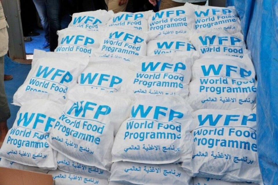 Matrasjoner fra Verdens matvareprogram (WFP) ved grensa mellom Tyrkia og Syria. Trump-administrasjonen har ifølge Reuters' kilder gjenopplivet flere bistandsprogrammer.