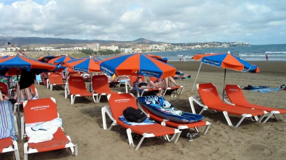 Mange solsenger har stått tomme på Gran Canaria etter den uvanlig kalde vinteren. Illustrasjonsfoto: Playa del Inglés , Gran Canaria , Kanariøyene.
