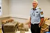 Eivind Borge leder taktisk etterforskningavdeling i Kripos viser frem deler av beslaget av Cannabis politiet har gjort de siste ukene. Foto: Cornelius Poppe / NTB scanpix
