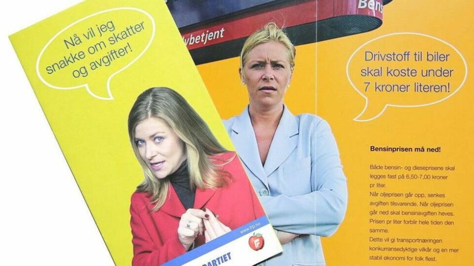 FRP-BENSIN: I 2001 lovet Siv Jensen velgerne å holde bensinprisen under 7 kroner, nå forteller hun Geir Pollestad (Sp) at markedet må rå.