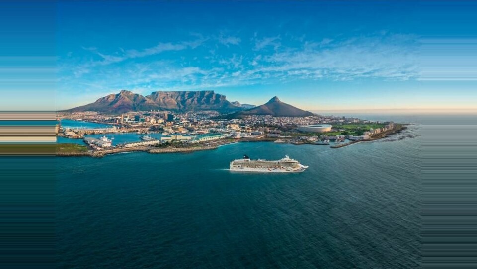 Norwegian Dawn har sin andre hjemmehavn i Cape Town i Sør-Afrika under afrikasatsingen til Norwegian Cruise Line (NCL). Norwegian Dawn har sin andre hjemmehavn i Cape Town i Sør-Afrika under afrikasatsingen til Norwegian Cruise Line (NCL). Foto: Norwegian Cruise Line