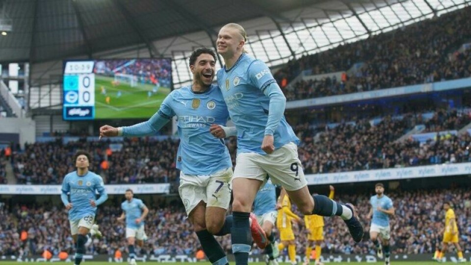 Erling Braut Haaland og Omar Marmoush scoret målene for City lørdag.