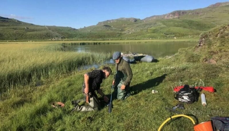 Ved denne sjøen på Grønland bodde det nordboere. Hvorfor forlot de gården? ()