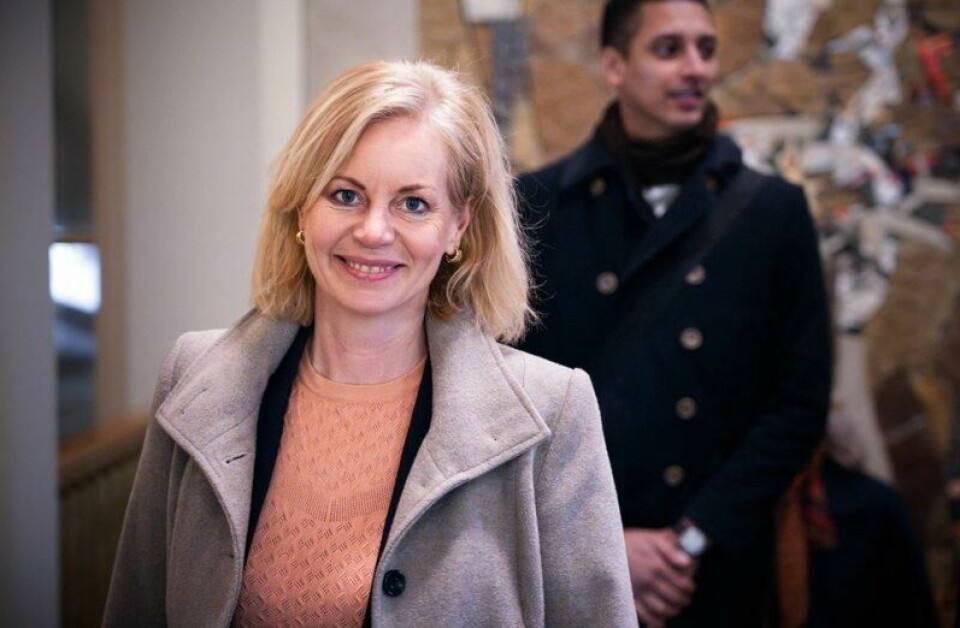 Forskning- og høyere utdanningsminister Sigrun Aasland (Ap) kunngjør at regjeringen deler ut flere millioner til nye forskningsprosjekter.
