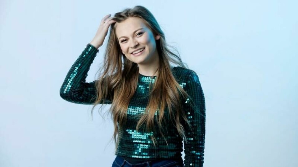 Emmy Kristine Guttulsrud Kristiansen, her avbildet i forbindelse med deltagelsen i Melodi Grand Prix i 2021.