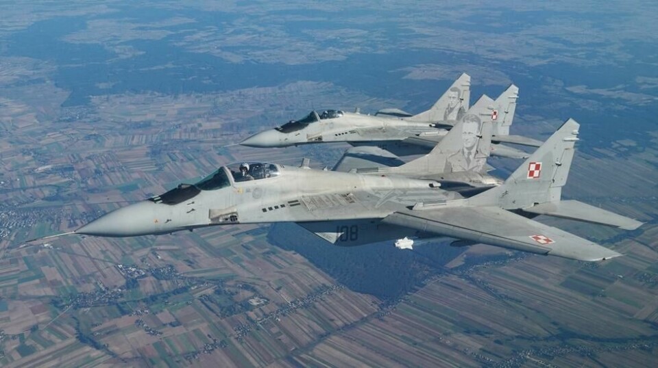 Polske MiG-29-fly under en øvelse i oktober 2022.