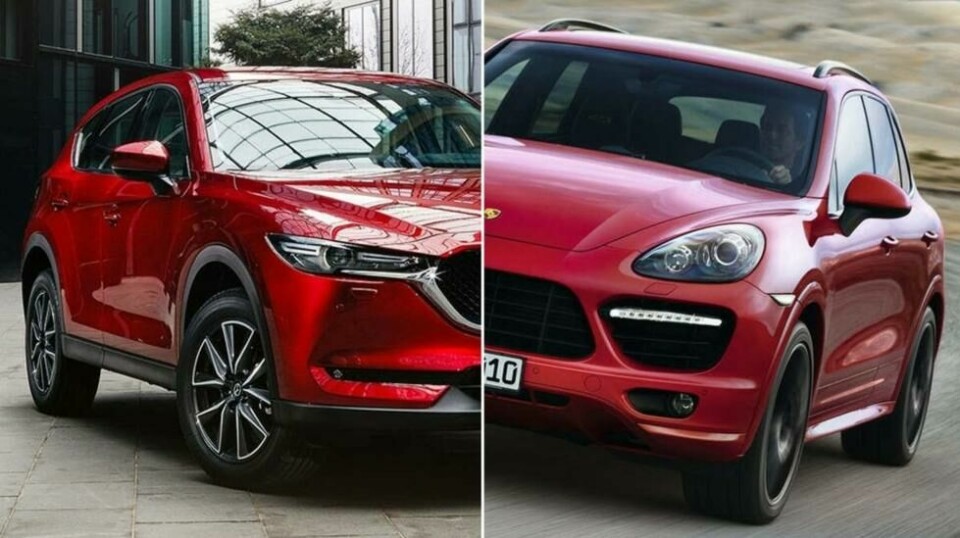 Nyere Mazda CX-5 eller gammel Porsche Cayenne – det er spørsmålet her.