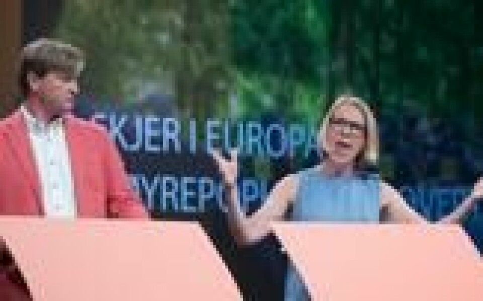 Det er ikke første gang Anniken Huitfeldt (Ap) og Christian Tybring-Gjedde (FrP) barker sammen. Her fra en diskusjon om høyrepopulismen i Europa i 2018. Det er ikke første gang Anniken Huitfeldt (Ap) og Christian Tybring-Gjedde (FrP) barker sammen. Her fra en diskusjon om høyrepopulismen i Europa i 2018. Foto: Terje Pedersen / NTB scanpix