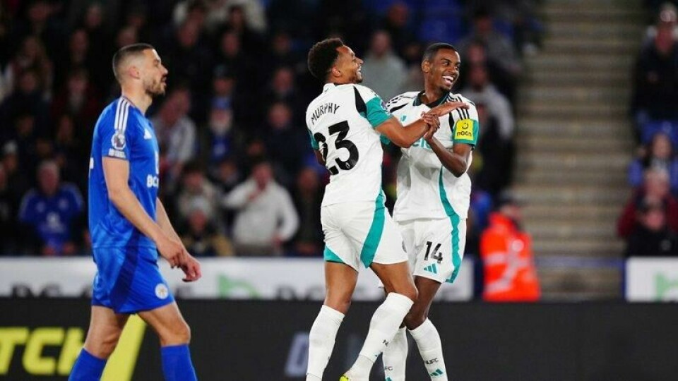 Newcastles Jacob Murphy scoret to ganger mot Leicester.