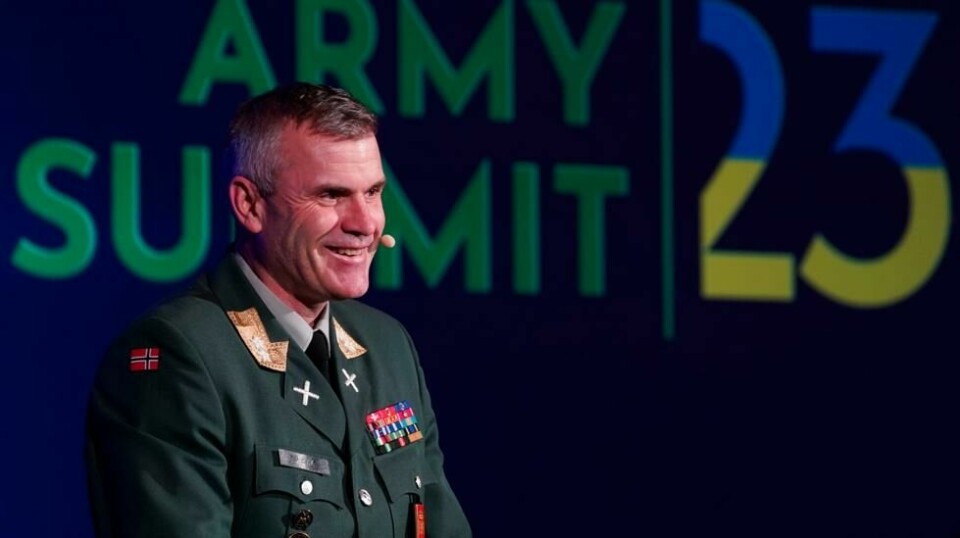 Generalmajor Lars Sivert Lervik under Army Summit i Oslo i fjor. Foto: Terje Pedersen / NTB