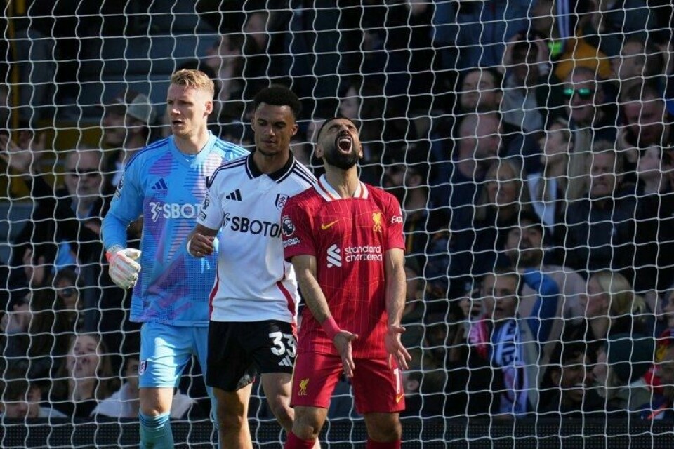 Mohamed Salah og Liverpool slet mot Fulham i Premier League søndag.