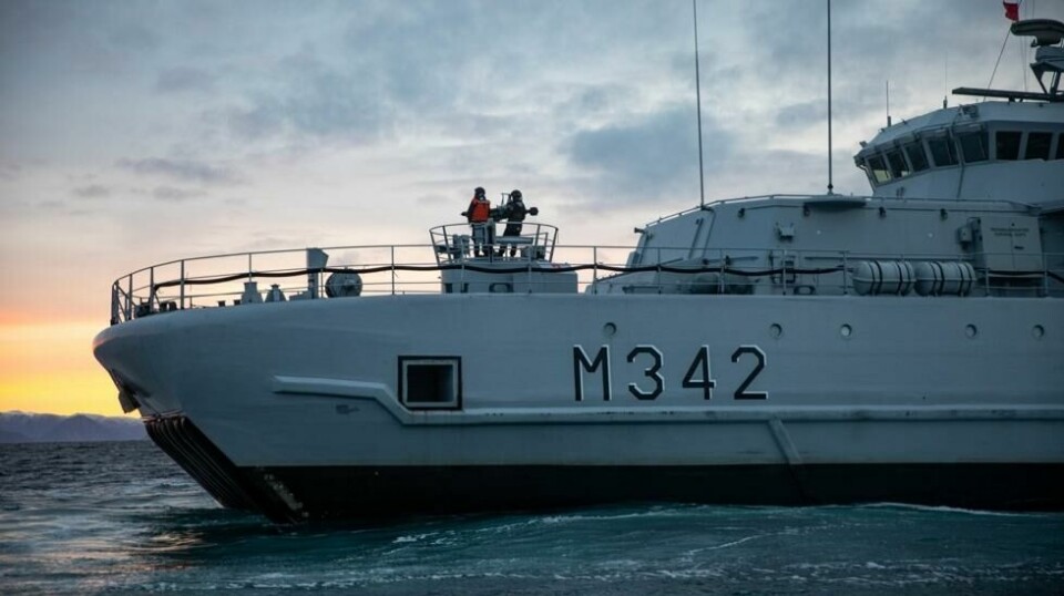 Missil-skyting fra KNM Måløy under øvelsen Flotex 22.