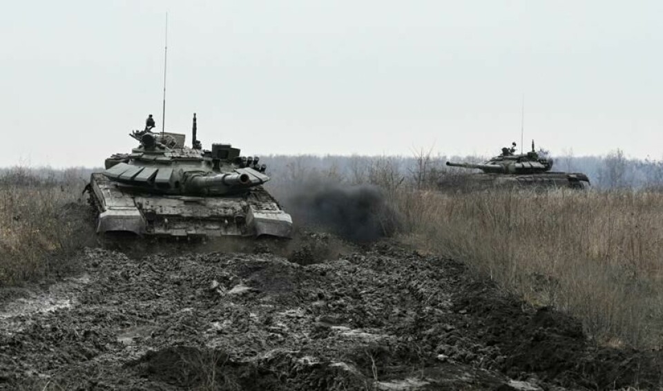 Russlands T-72 stridsvogner under militærøvelser i den sørlige Krasnodar-regionen, Russland, 2. desember 2024. REUTERS/Sergey Pivovarov Russlands T-72 stridsvogner under militærøvelser i den sørlige Krasnodar-regionen, Russland, 2. desember 2024. REUTERS/Sergey Pivovarov Foto: Reuters/NTB