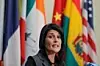 USAs FN-ambassadør Nikki Haley har uttalt at «Irans folk roper etter frihet, og at frihetselskende mennesker må holde fram med sine krav». Scanpix/ REUTERS/Lucas Jackson