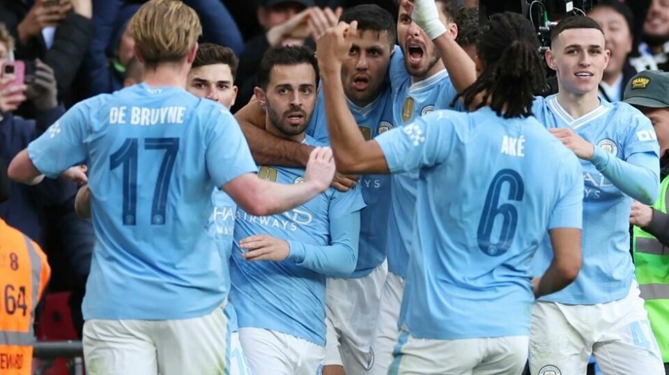 Bernardo Silva ble helten for Manchester City lørdag. Foto: Ian Walton / AP / NTB