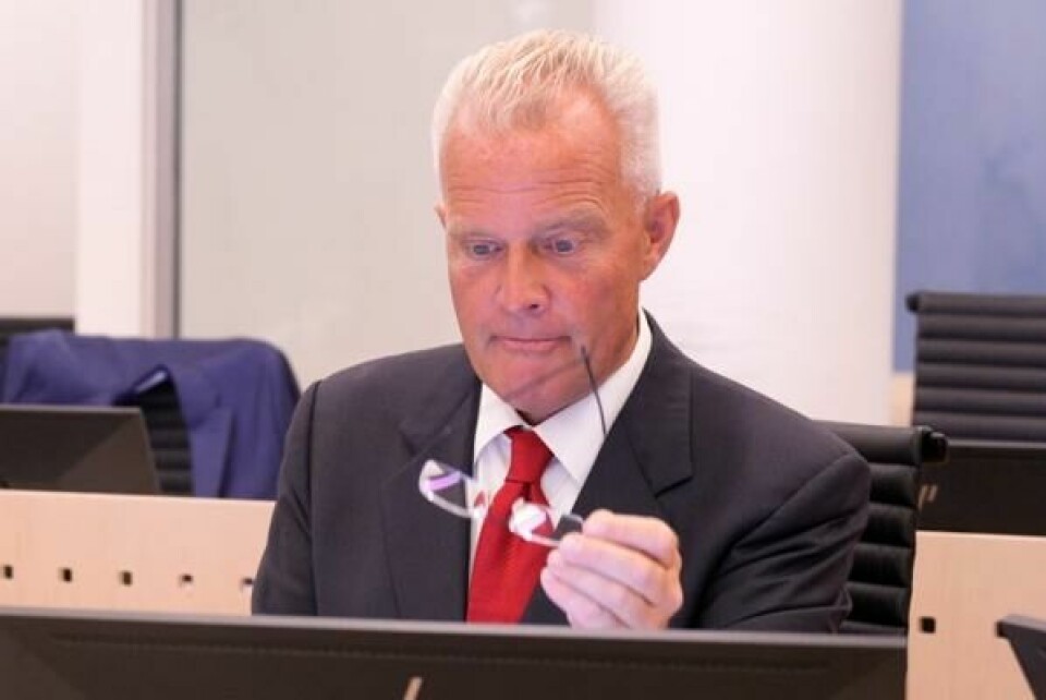 Hans Jørgen Lysglimt Johansen i Oslo tingrett under første dag i rettssaken mot ham i fjor sommer.