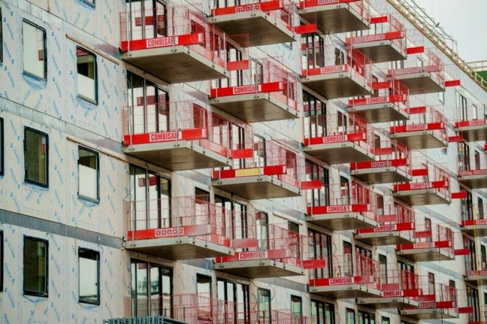 Bygging av nye boliger i Ulvenveien i Oslo i desember i fjor.