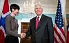 Washington D.C., USA 20180111. Utenriksminister Ine Eriksen Søreide sammen med USAs utenriksminister Rex Tillerson, to måneder før han gikk av. Foto: Heiko Junge / NTB scanpix