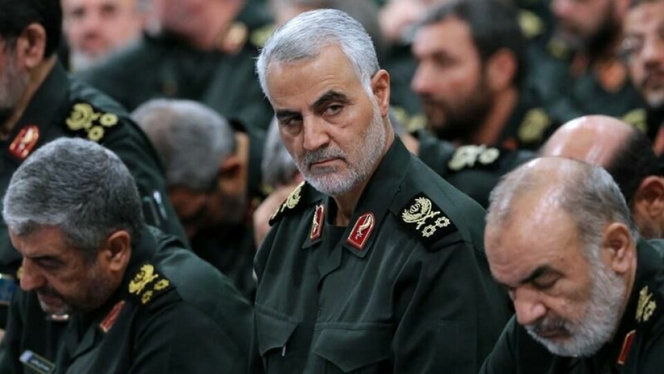 Qassem Suleimani ble drept i januar 2020 av et amerikansk droneangrep i Bagdad sammen med den irakiske løytnanten Abu Mahdi al-Muhandis. Foto: HO / KHAMENEI.IR / AFP Qassem Suleimani ble drept i januar 2020 av et amerikansk droneangrep i Bagdad sammen med den irakiske løytnanten Abu Mahdi al-Muhandis. Foto: HO / KHAMENEI.IR / AFP Foto: AFP