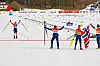 VM på ski 2021 i Oberstdorf Oberstdorf, Tyskland 20210304. Norsk jubel i det Helene Marie Fossesholm går laget inn til seier på langrenn 4x5 km. stafett kvinner under VM på ski 2021 i Oberstdorf, Tyskland. Foto: Lise Åserud / NTB