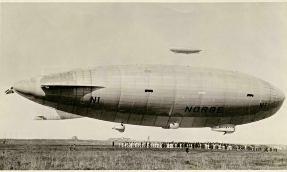 Luftskipet «Norge» på Ciampino-flyplassen ved Roma i Italia mars 1926. Foto: Nasjonalbiblioteket Luftskipet «Norge» på Ciampino-flyplassen ved Roma i Italia mars 1926. Foto: Nasjonalbiblioteket