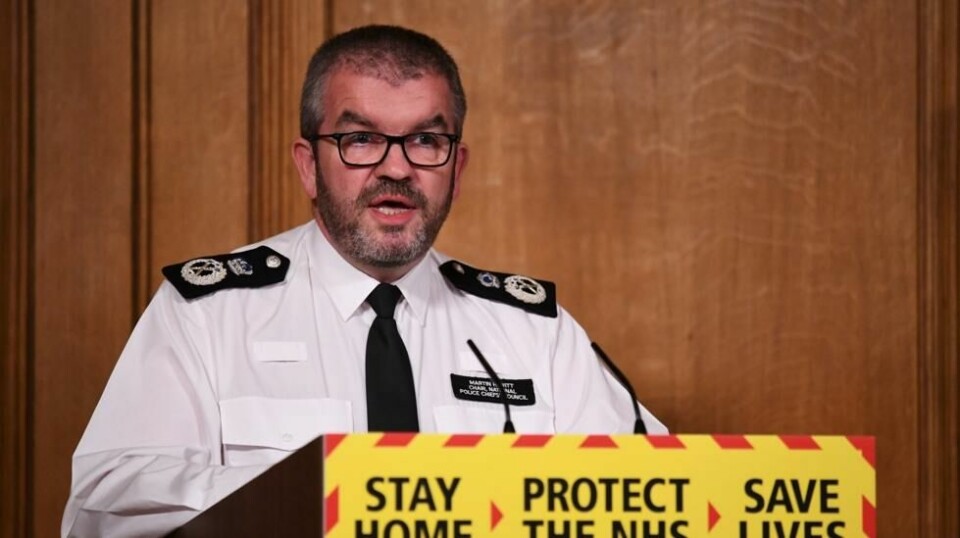 Martin Hewitt, formann i det nasjonale rådet for politisjefer i Storbritannia, er svært kritisk til dem som ikke følger landets coronaregler.
