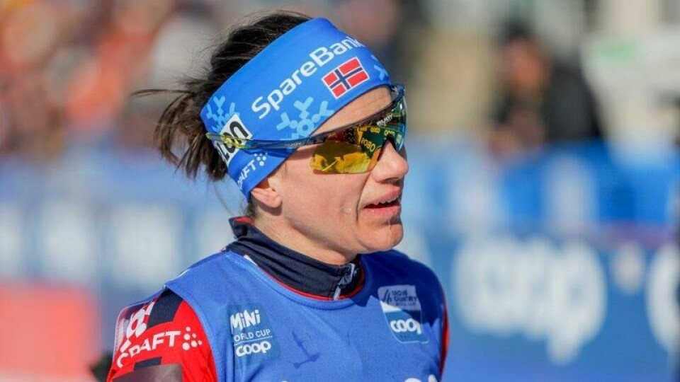 Heidi Weng etter 10-kilometeren i verdenscupen i Holmenkollen sist helg.