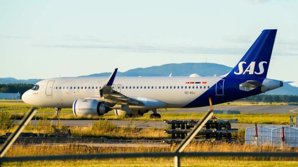Et SAS-fly taxer på Oslo Lufthavn Gardermoen. Flyselskapet får nå kritikk for en ny kampanje.