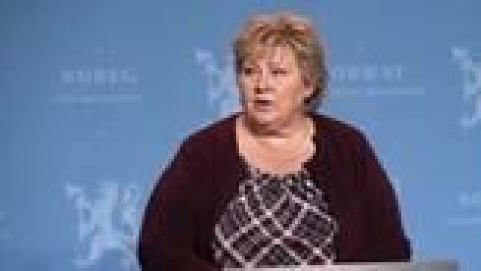 Statsminister Erna Solberg presenterte nye tiltak mot coronaviruset mandag. Foto: Terje Bendiksby / NTB Statsminister Erna Solberg presenterte nye tiltak mot coronaviruset mandag. Foto: Terje Bendiksby / NTB