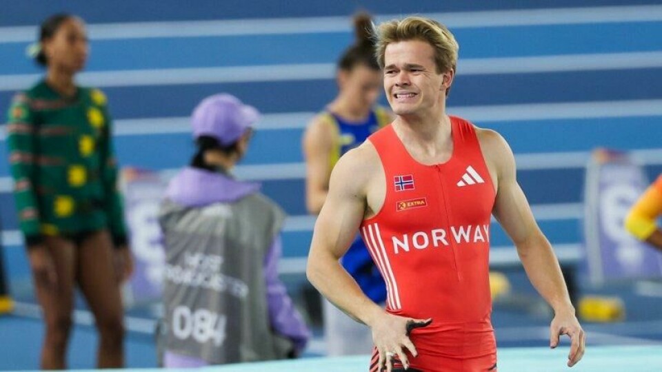 Sondre Guttormsen i VM i innendørs friidrett i Nanjing i Kina fredag.