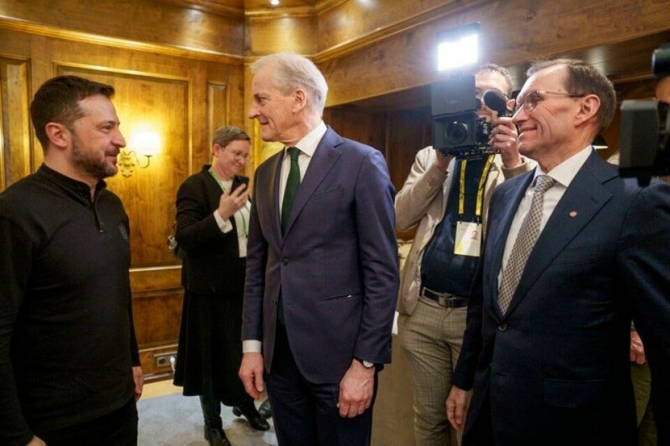 Volodymyr Zelenskyj, Jonas Gahr Støre og Espen Barth Eide møttes lørdag for å diskutere hva Norge kan bidra med.