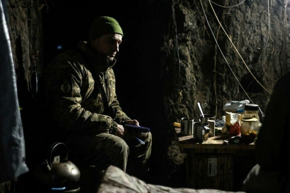 En ukrainsk soldat, her fra frontlinjen ved Donetsk, fotografert forrige mandag.